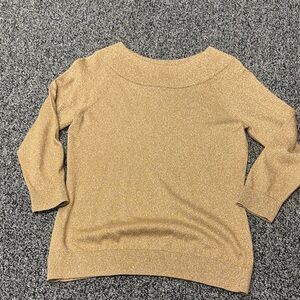 Ann Taylor Gold Off-the-Shoulder Sweater